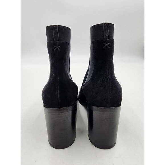 Rag & Bone BRYNN Black Suede Pointed Toe Block Heel Ankle Boots Size 36.5 - Picture 6 of 11